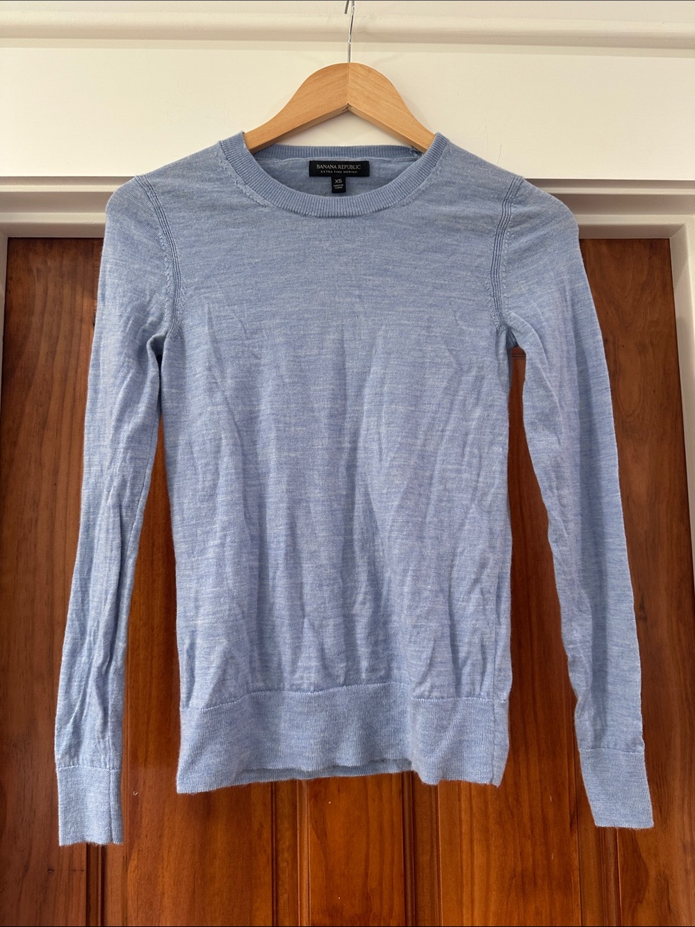 Banana Republic Light Blue Extra Fine Merino Wool Crewneck Pullover